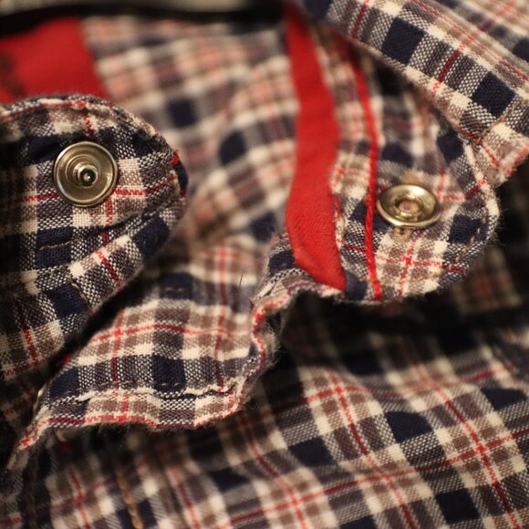 England's Dreaming Short Sleeve Snap front plaid casual shirt Keanan Duffty XL - Picture 10 of 13